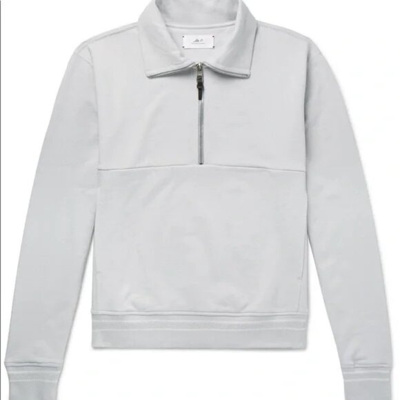 Mr Porter Designer NWOT Loopback Cotton-Jersey Half-Zip Sweatshirt Size XXL Gray - Picture 2 of 13